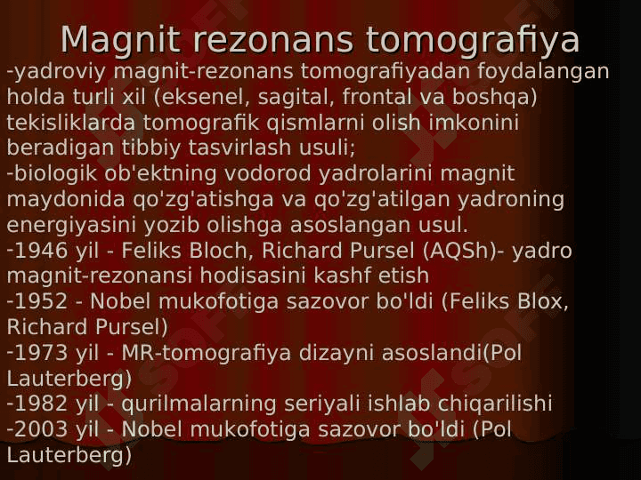 Nur diagnostikasi asoslari.Nur diagnostikasining zamonaviy usullari. 8