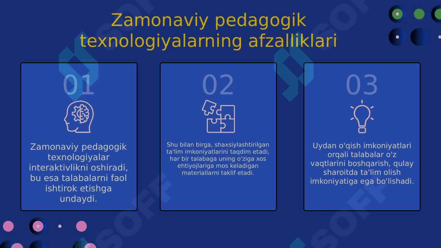 Zamonaviy pedagogik texnologiyalar va ularning ta'lim jarayonidagi oʻrni. 4