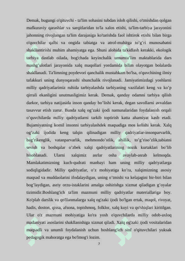 ekologik madaniyat va tarbiyani shakllantirish 7