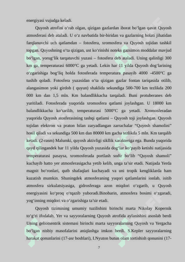 QUYOSH SISTEMASI 7