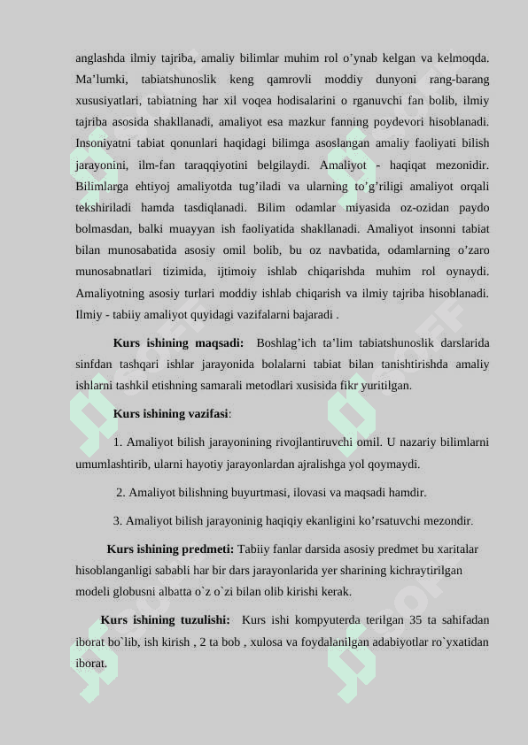 TABIIY FANLARNI O`QITISH METODLAR VA UNING TURLARI 3