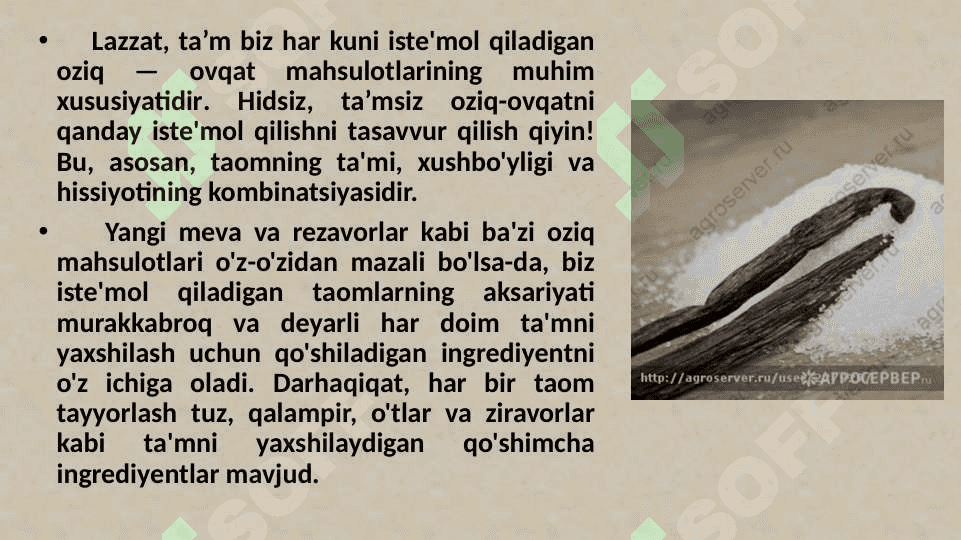 Aromatizatorlar. Antioksidantlar. Konservantlar. Bo‘yoqlar. 3