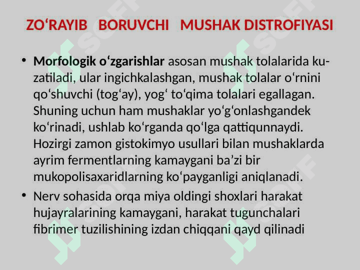Nerv sistemasining irsiy degenerativ va zo’rayib boradigan surunkali kasalliklari. Chaqaloqlar nerv sistemasi kasalliklari 3
