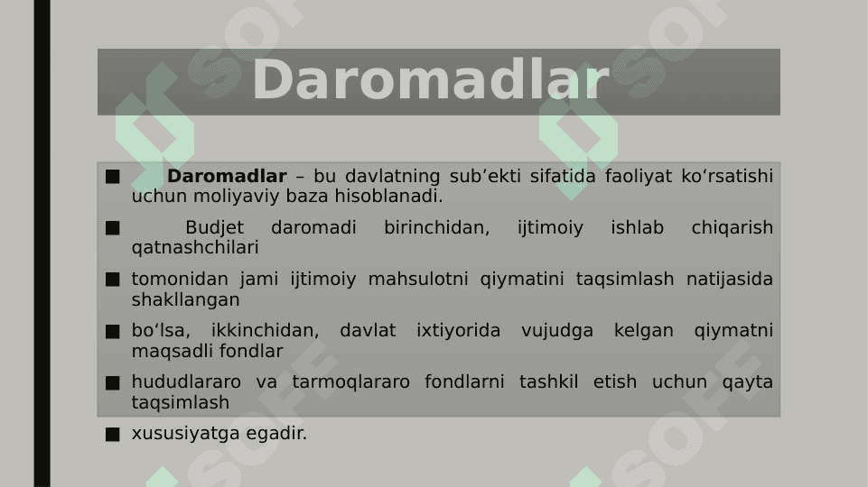 SOLIQSIZ DAROMADLARNING MOHIYATI VA ZARURLIGI 7