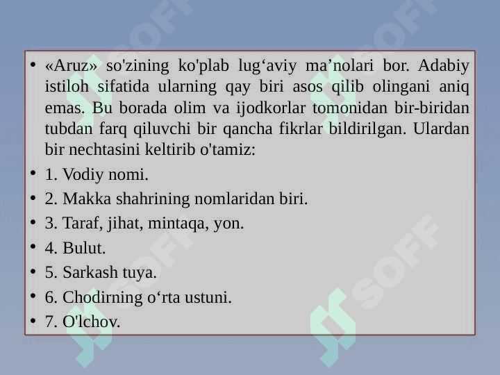 Aruz she’r tizimi haqida umumiy ma’lumot 6