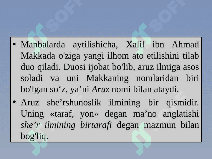Aruz she’r tizimi haqida umumiy ma’lumot 8