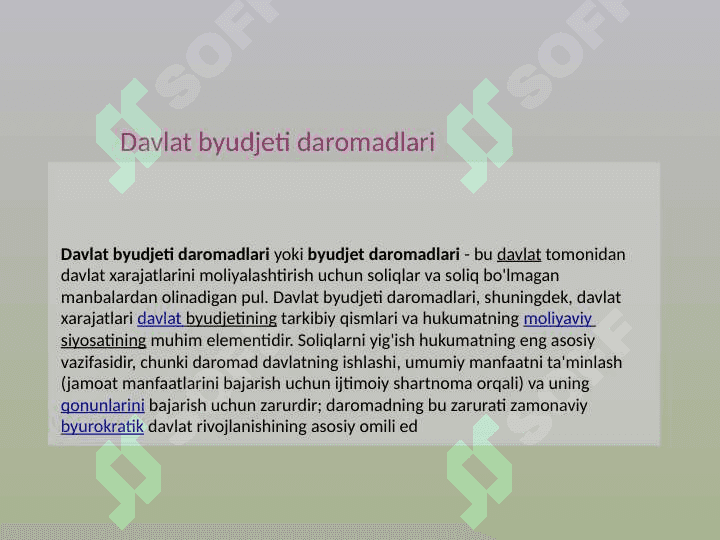 Davlat byudjeti daromadlari va xarajatlari 2