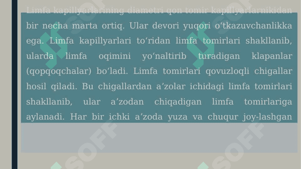 Limfa tomirlarinin rivojlanishiga va tuzilishiga ijtimoiy va biologik muhitlarning ta`siri. 5