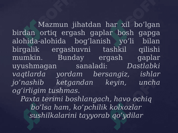 Murakkab qo‘shma gap sintaksisi. O‘zga gapli qurilmalar. 8