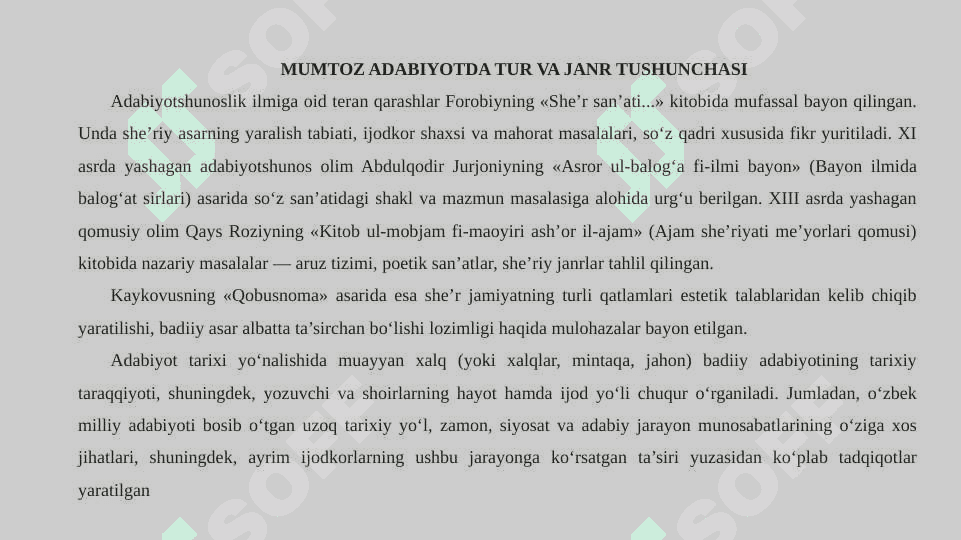 O‘zbek mumtoz adabiyotining tur va janirlari 5