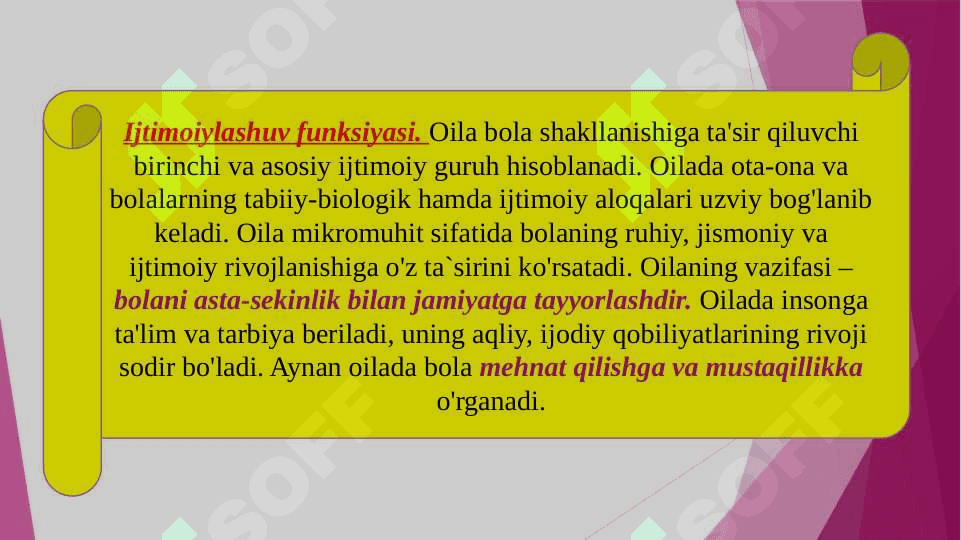 Oila tiplari va ijtimoiy funksiyalari (TAQDIMOT) 8