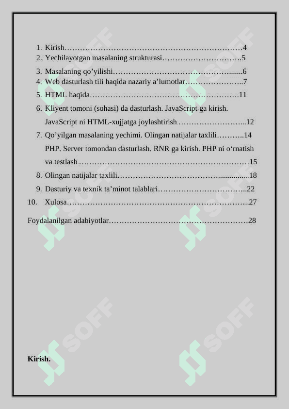 PHP dasturlash tilida “Universitet” web saytini yaratish. 3