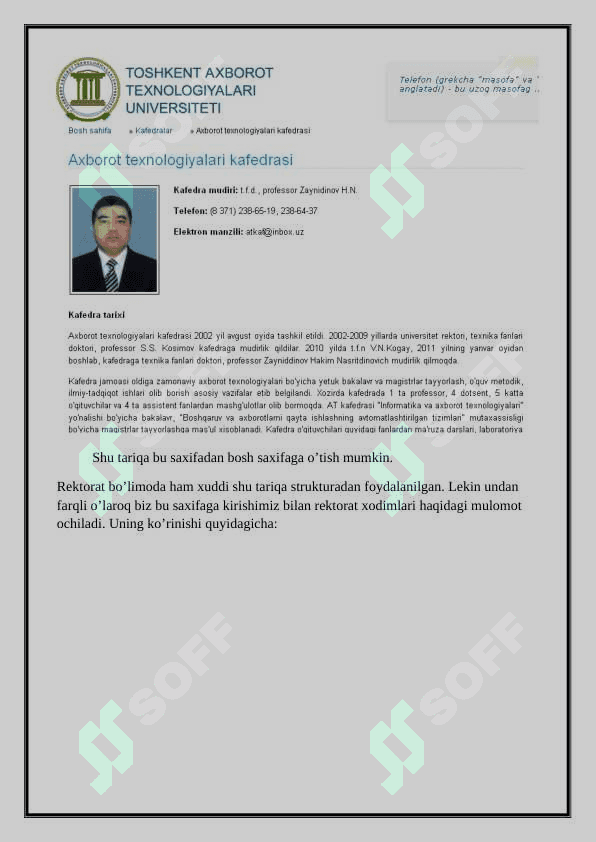 PHP dasturlash tilida “Universitet” web saytini yaratish. 7