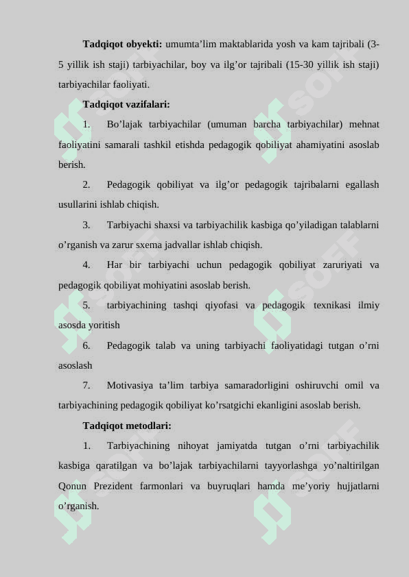 TАRBIYACHI QОBILIYATLАRI VА ULАRDАN MАSHG’ULОTLАRDА FОYDАLАNISH 8