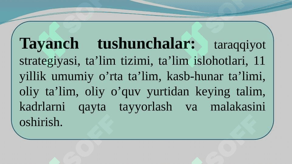 Umumiy o‘rta va o‘rta maxsus ta’lim, ta’limning tayanch bosqichi sifatida 3