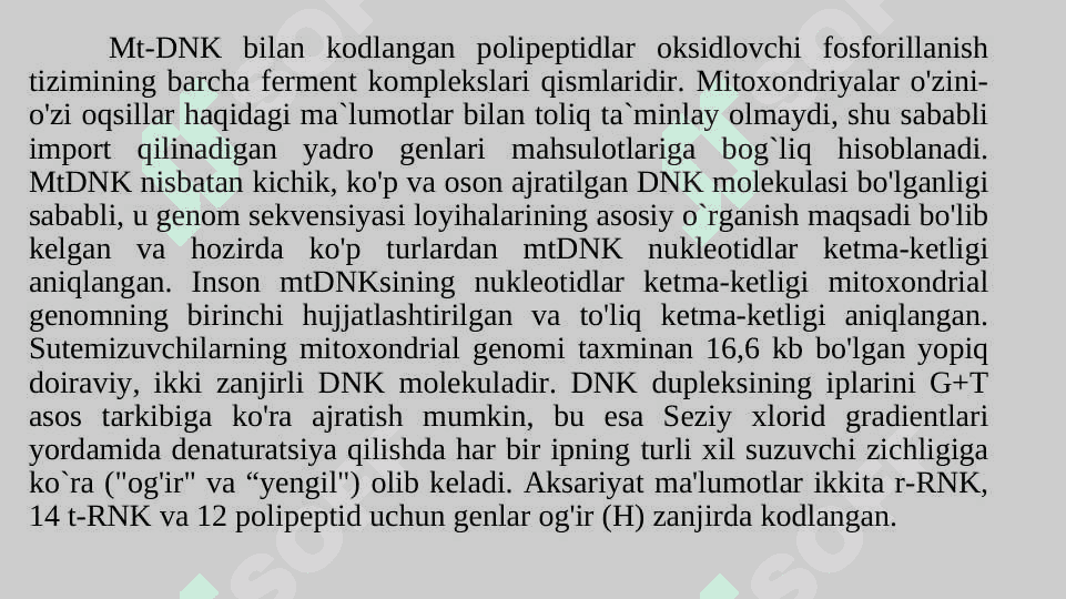 Mitoxondrial genom va uning vazifalari 3