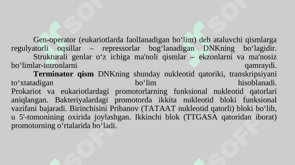 Transkripsiyaning molekulyar asoslari 3