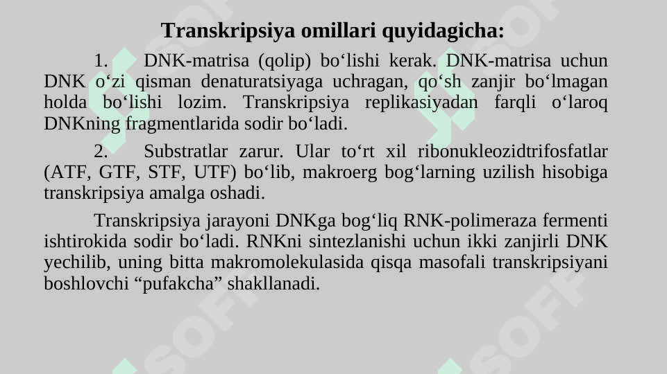 Transkripsiyaning molekulyar asoslari 7