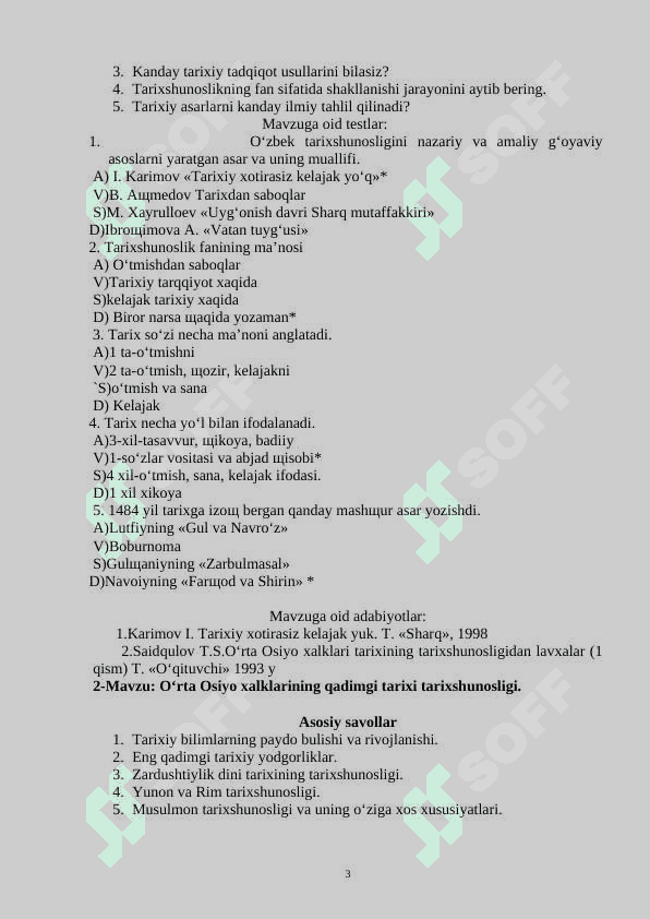 Tarixshunoslik fanining predmeti: maqsad va vazifalari 3