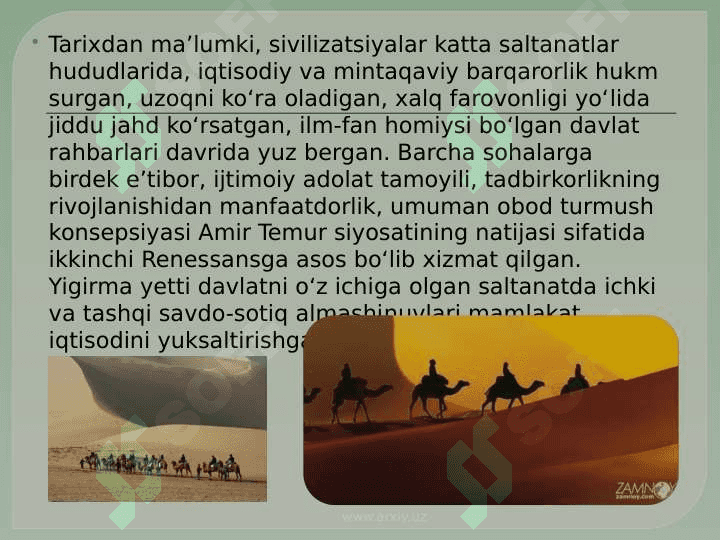 Amir Temur va temuriylar davrida buyuk ipak yo‘li 3