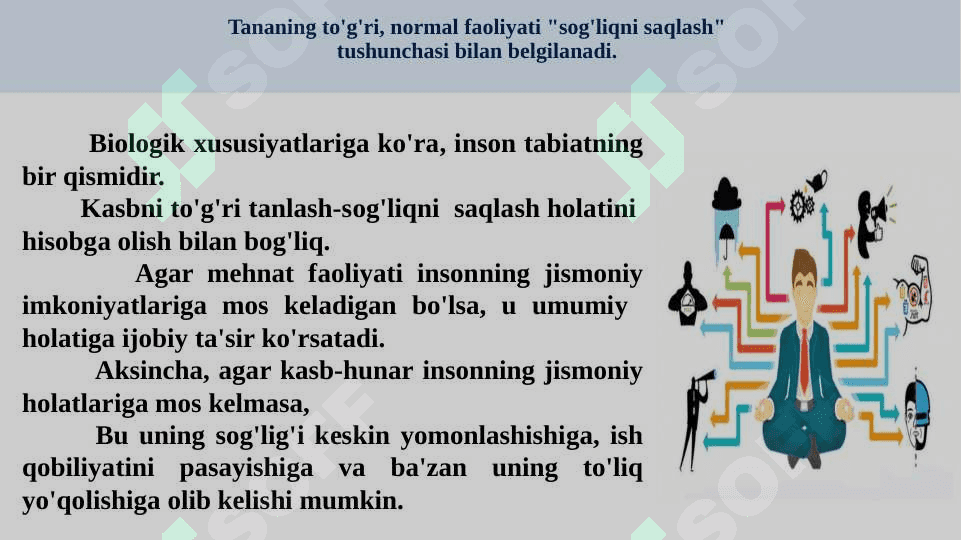 Kasb-hunar tanlashda inson salomatligiga qo‘yiladigan talablar 2