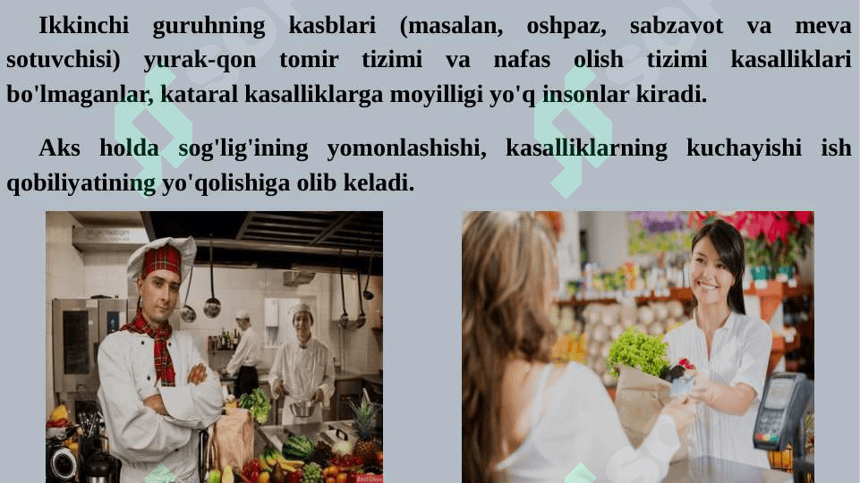 Kasb-hunar tanlashda inson salomatligiga qo‘yiladigan talablar 4