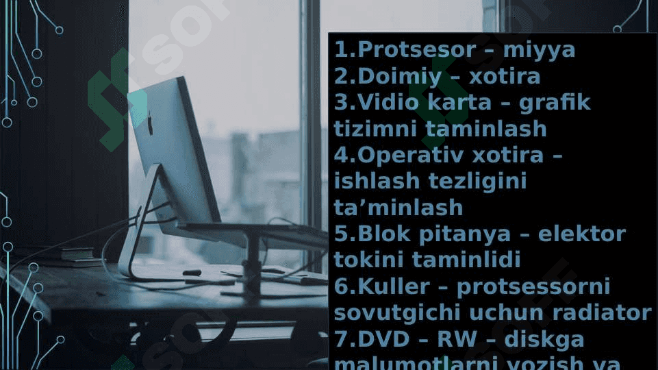 Tizimli blokning tashkiliy qismlari 4