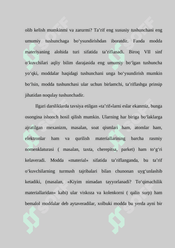 BOSHLANG‘ICH KIMYOVIY TUSHUNCHALARNI O‘QITISH METODIKASI 4