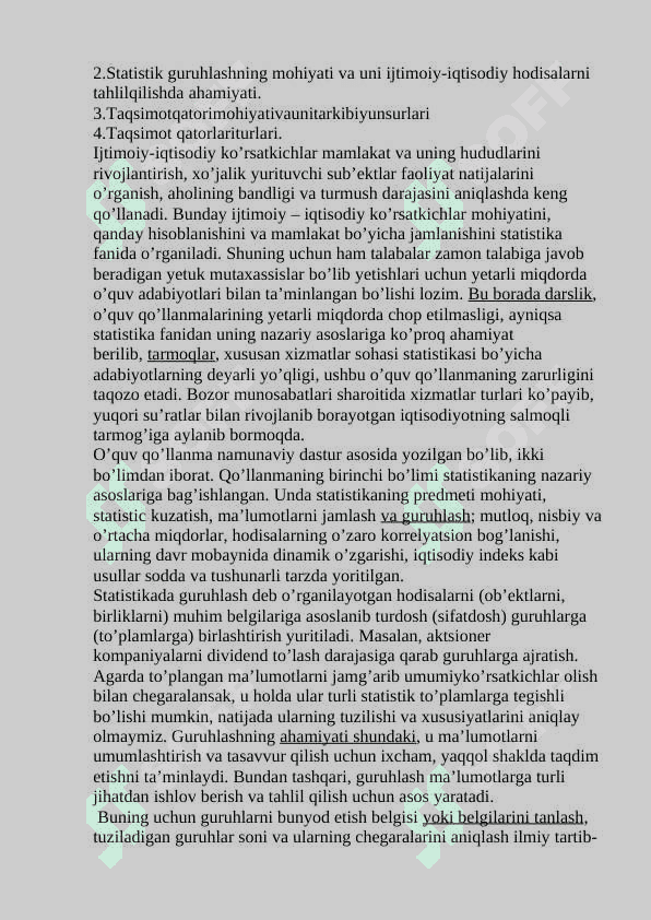 Aholi harakatining statistik ko'rsatkichlari. 4