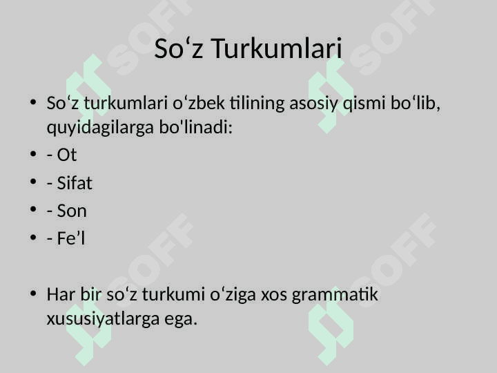 Oʻzbek tilidagi soʻz turkumlari 2
