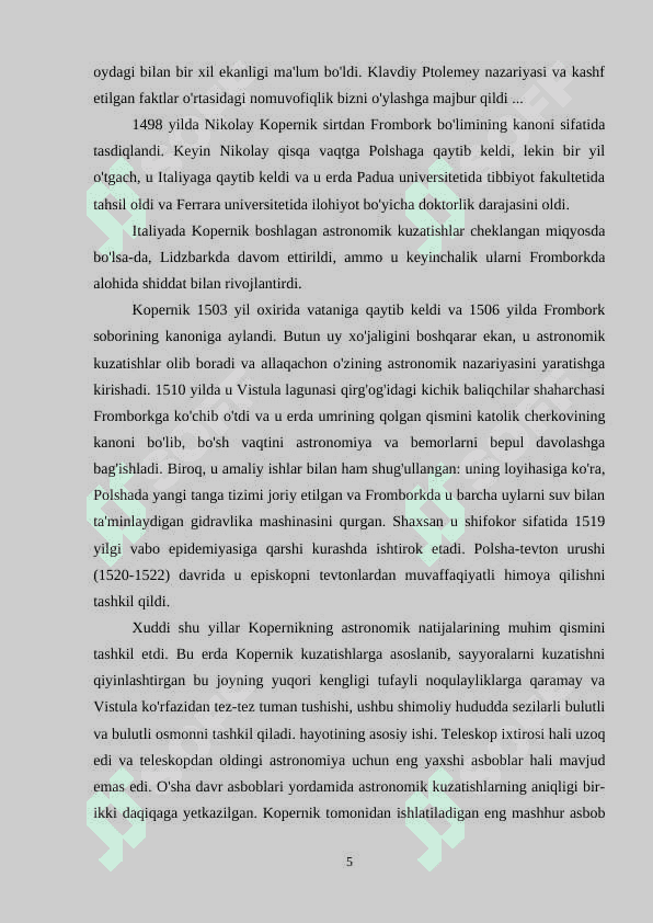 Kopernik va Geliotsentrik sistemalar 5