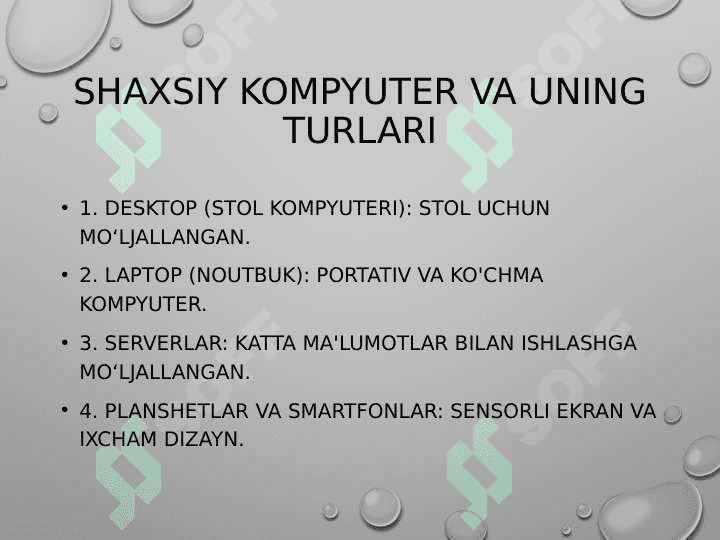 Shaxsiy kompyuterning tuzilishi va arxitekturasi 2