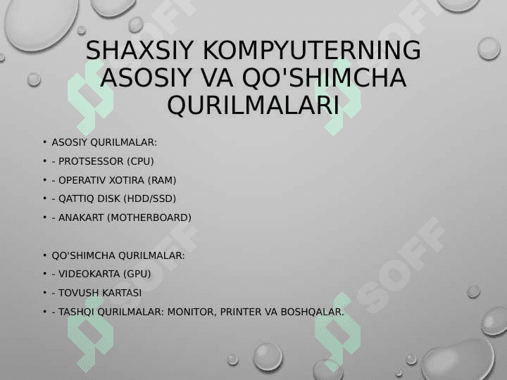 Shaxsiy kompyuterning tuzilishi va arxitekturasi 3