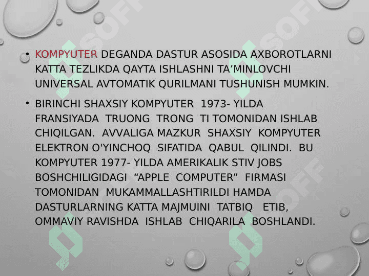 Shaxsiy kompyuterning tuzilishi va arxitekturasi 5