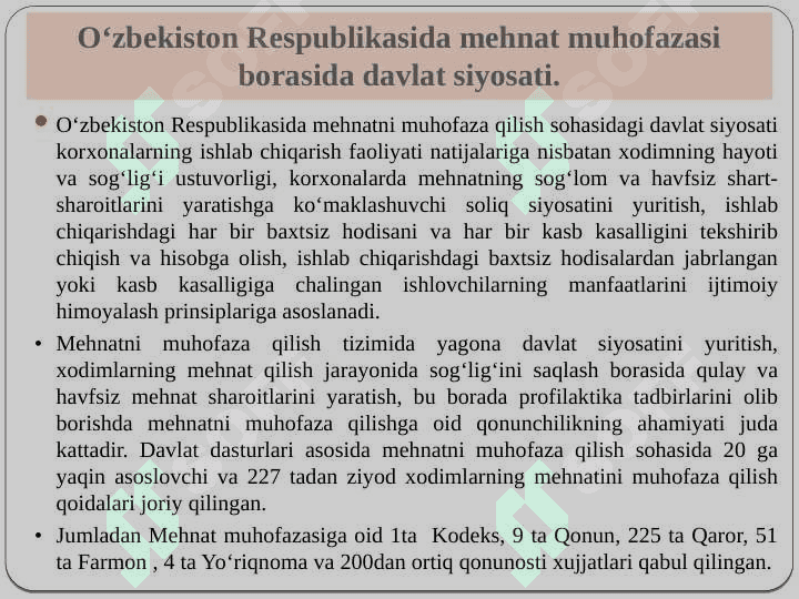 HAYOT  FAOLIYATI XAVFSIZLIGINING  HUQUQIY  ASOSLARI pptx 4