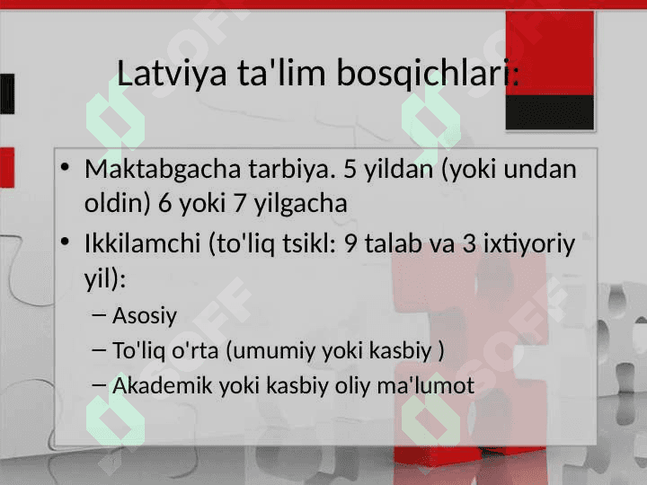 Latviya ta'lim tizimi 2