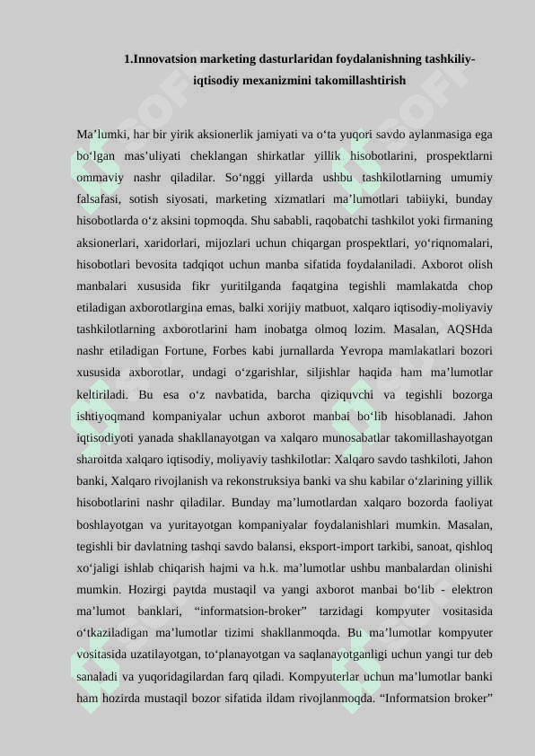 Innovatsion marketing faoliyatini takomillashtirish 2
