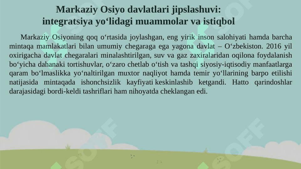 MARKAZIY OSIYO DAVLATLARINING INTEGRALLASHUV JARAYONLARI 3