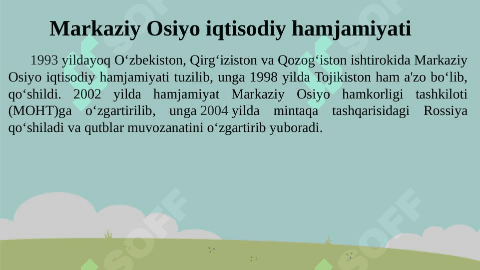 MARKAZIY OSIYO DAVLATLARINING INTEGRALLASHUV JARAYONLARI 7