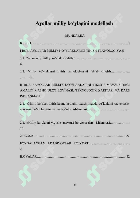 Ayollar milliy ko'ylagini modellash 2