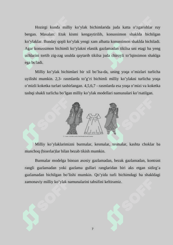 Ayollar milliy ko'ylagini modellash 7