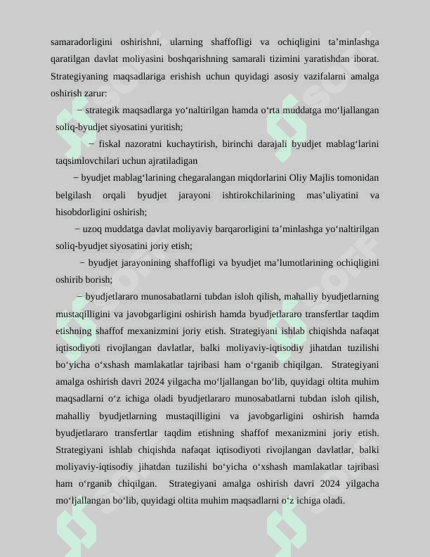 O’zbekiston Respublikasida davlat moliyasini boshqarish tizimida olib borilayotgan islohotlar 5