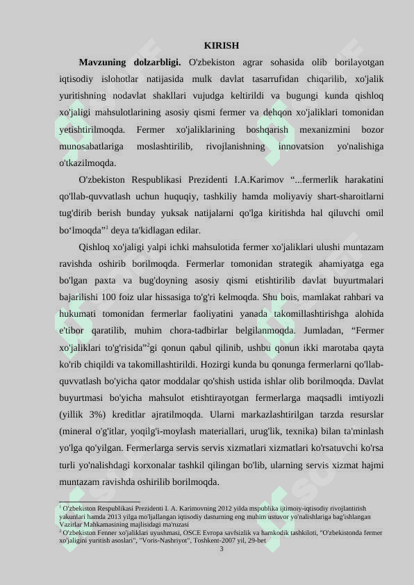 Fermer xoʻjaliklari iqtisodiyotining hozirgi holati va ularni rivojlanishdagi istiqbollari 4