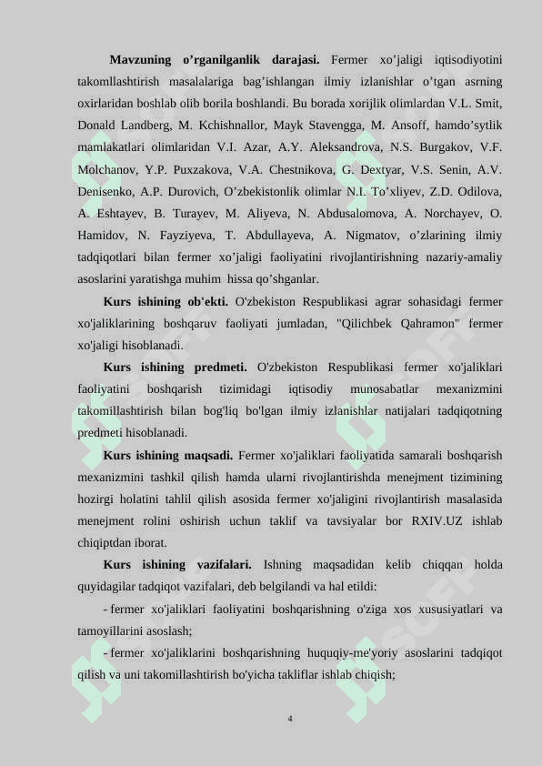 Fermer xoʻjaliklari iqtisodiyotining hozirgi holati va ularni rivojlanishdagi istiqbollari 5