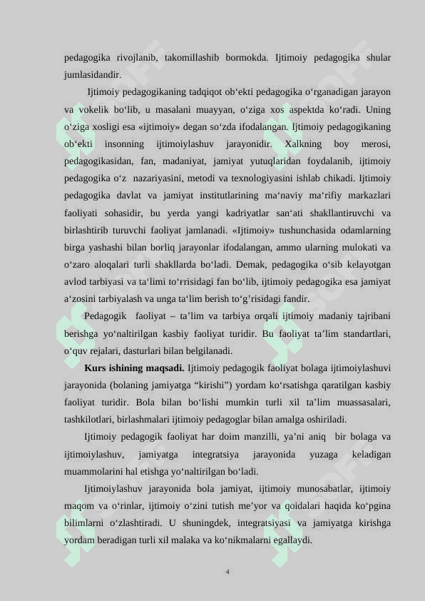 Ijtimoiy pedagogik faoliyat mazmuni va uni amalga oshirish mavzusidagi 5