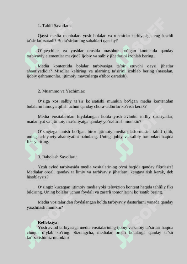Medialarning tarbiyaviy ahamiyati 2