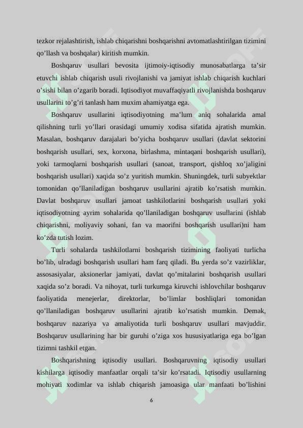 Turizm va mehmonxona xo’jaligi korxonalarida mehnatni tashkil etish va xodimlarni boshqarish 6