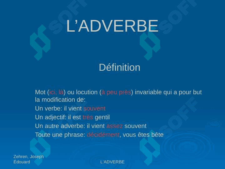 L'adverbe et le pronom 2