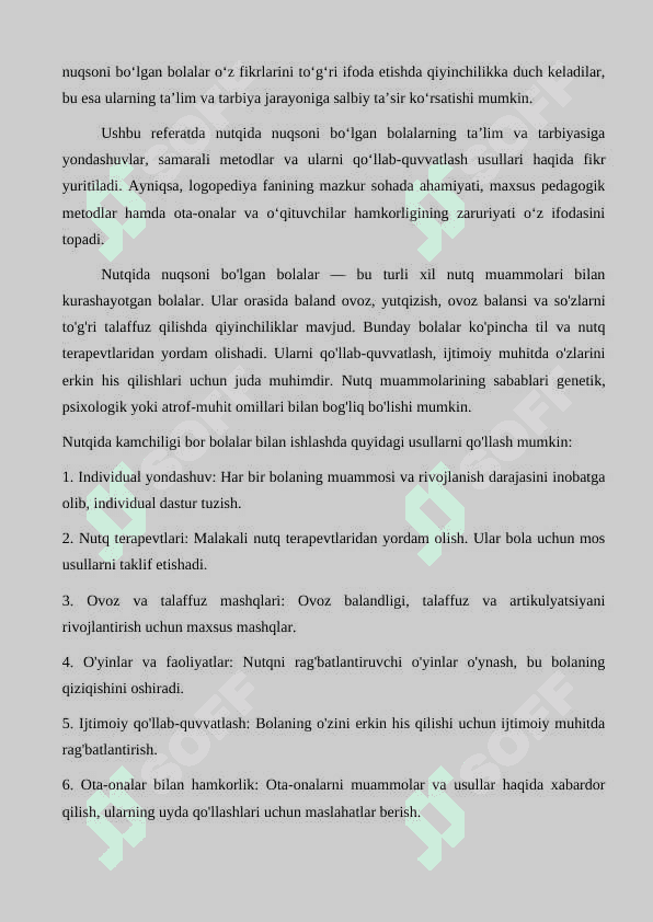 Nutqida nuqsoni bo‘lgan bolalar ta‘lim tarbiyasi 2