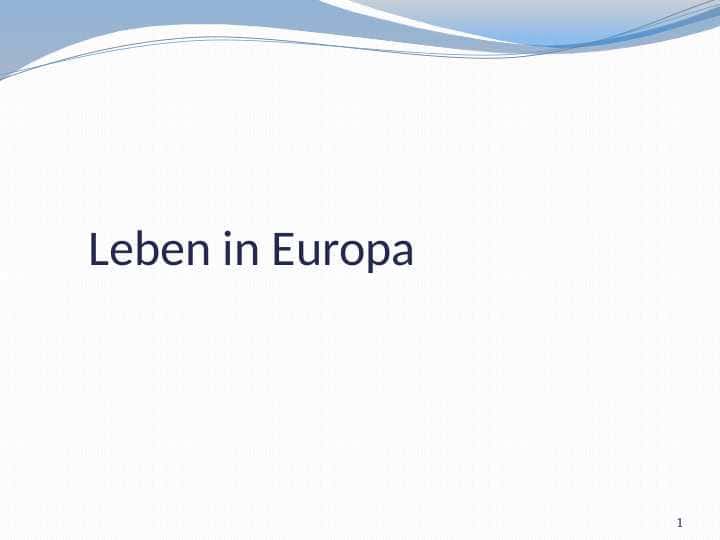 Leben in Europa